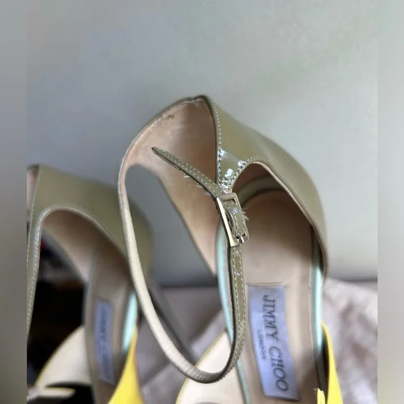 Jimmy Choo Kid Patent Typhoon Ankle Strap Pumps - Picture 8 of 9